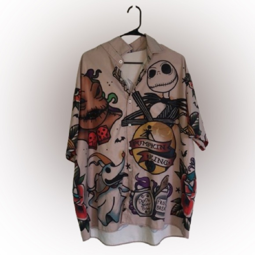 Men’s Nightmare Before Christmas 3XL Button-Up Shirt